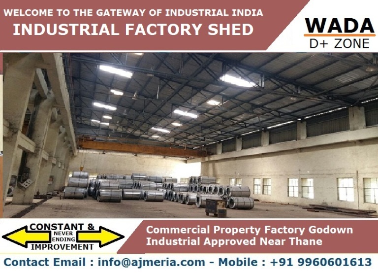 Industrial Factory Gala for rent in Asia Develop Country, in India D Zone Wada Palghar Maharashtra